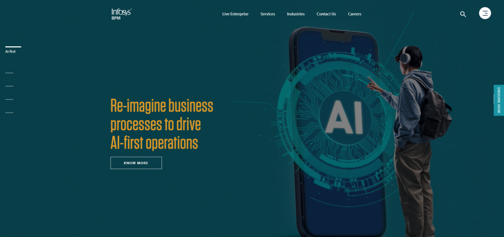 AI-powered business process management services for enterprise-level clients.